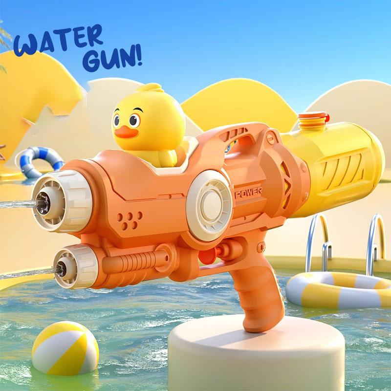 Summer Single Double Nozzle Water Gun, Large Capacity Cartoon Unicorn Duck Water Gun, Outdoor Beach Water Play Toy