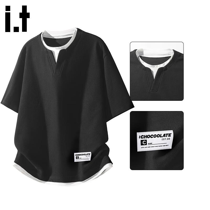 CHOCOOLATE Men s Waffle Knit Short Sleeve T-Shirt 4XL