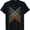 Retro Vintage Drummer T Shirt 70s 80s Distressed Drum Sticks