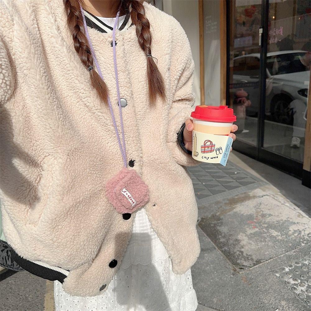 

Сменная сумка для хранения плюшевый кошелек для монет свежая маленькая сумка для хранения повседневная маленькая сумка на молнии для наушников подарок F