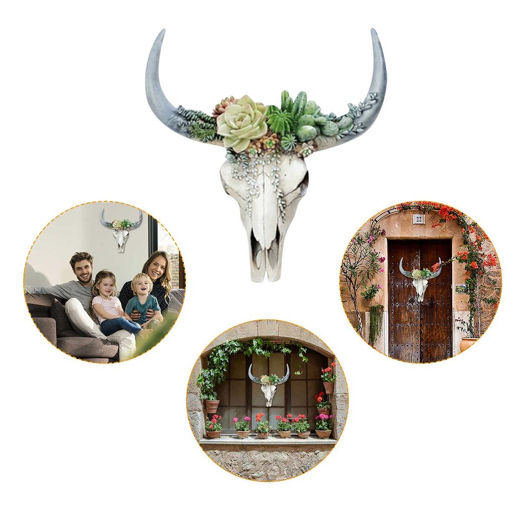 Flower Cow  Wall Decoration Home Wall Decor Ornament With Hanging Hole