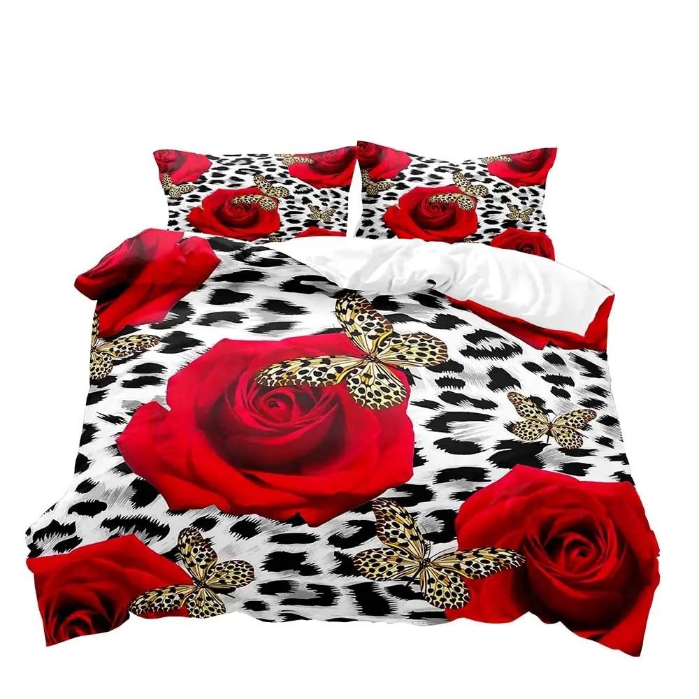 Luxury Leopard Duvet Cover Queen Bedding Sets, Black Comforter Quilt Cover, Cheetah Print Gifts for Men B