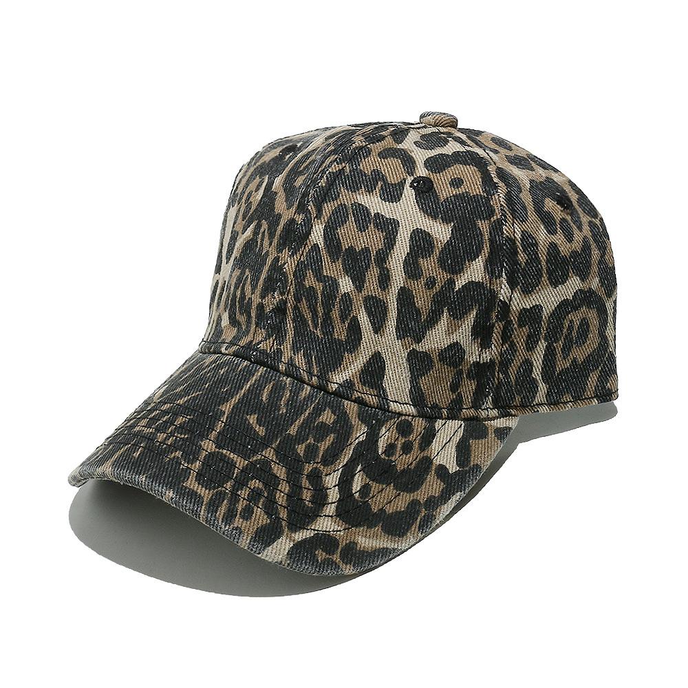 

Vintage Leopard Print Baseball Cap for Women Men, Washed Cotton Adjustable Sun Hat Y2K Streetwear M（56-58cm）