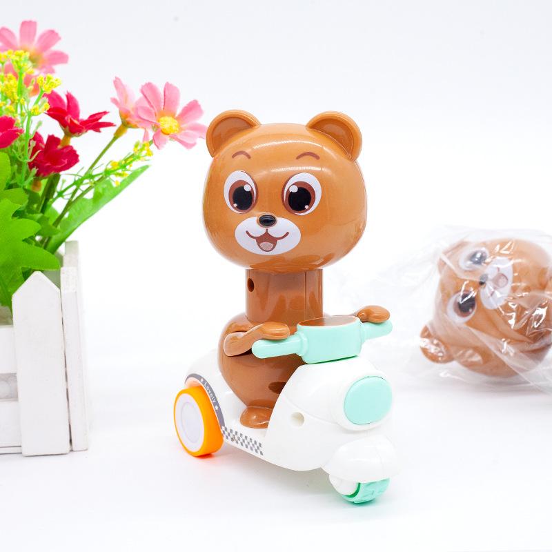 Push The Little Yellow Duck Cartoon Inertia Pull Back Motorcycle Children's Toy