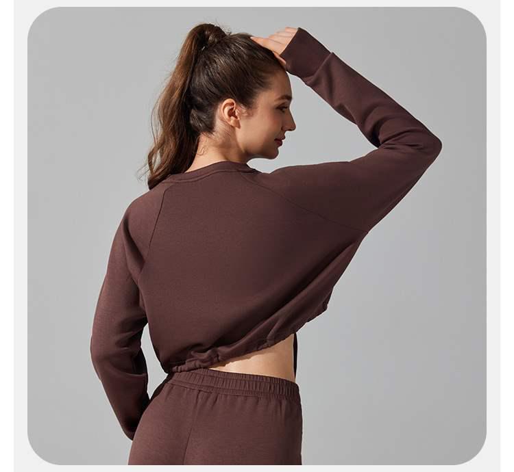 Crew Neck Warm Sweatshirt Jacket: Autumn/Winter, Loose Fit, Long Sleeve, Casual Drawstring, Fitness & Yoga Wear.