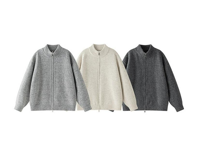 Men's Retro Stand Collar Knit Cardigan - Autumn Casual Loose Fit Zipper Sweater Jacket