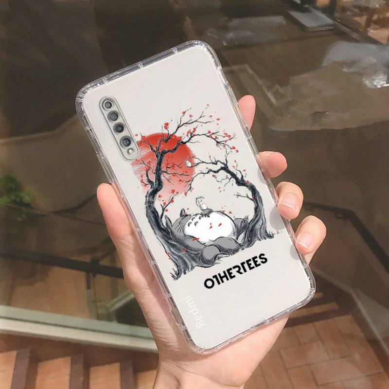 Totoro sprite away anime carino linea Custodia per telefono Trasparente per Xiaomi redmi note x f poco 10 11 9 7 8 3 i t s E pro cover shell
