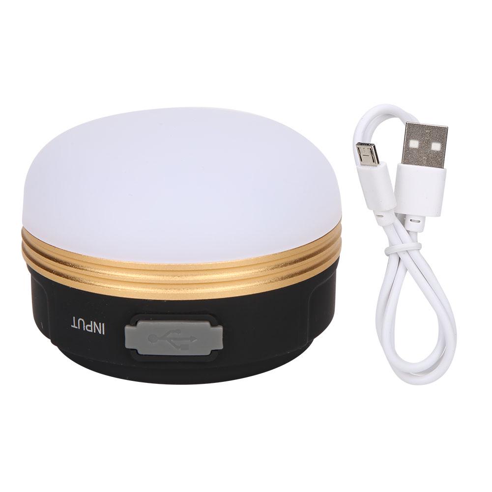 Outdoor USB Charging Portable Hanging Magnetic LED Light Tent Lantern Camping Emergency Lights LampGold ring USB