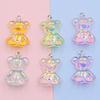AB Color Electroplated Resin Bear Keychain Pendant - DIY Jewelry Accessory