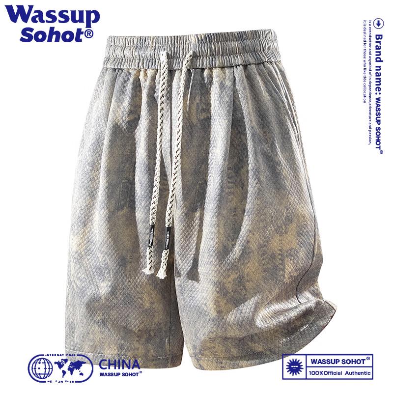 Wassup Sohot Men s Tie-Dye Shorts & Quick-Dry T-Shirt 2XL