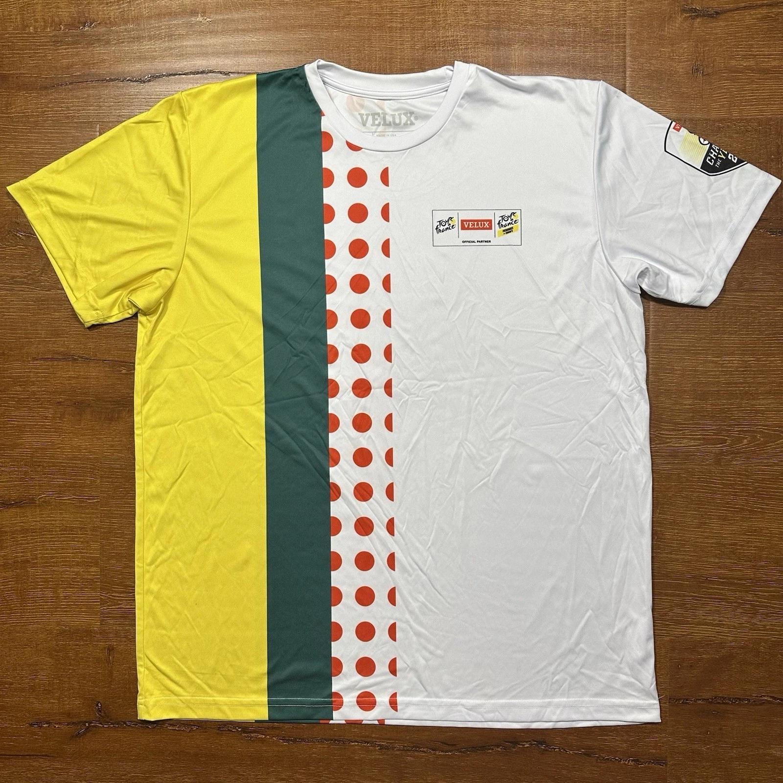 

Velux Tour De France 2025 Jersey T Shirt Mens XL White Performance Cycling Bike 4XL