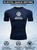 Men's White Compression T-Shirt with "United World Wrestling" Print, Elastic Quick Drying Breathable Wrestling & Gym Training Top