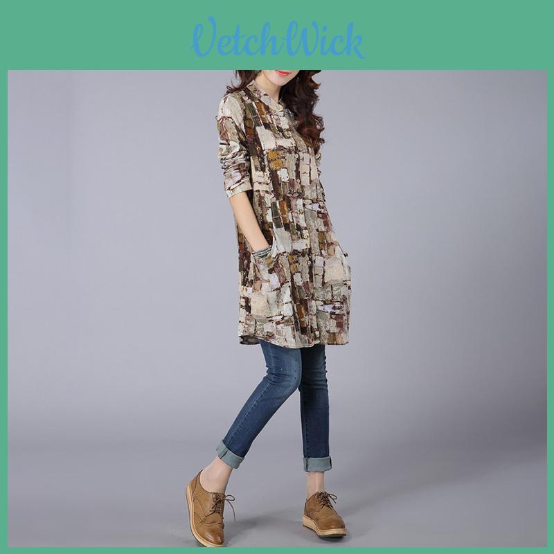 Versatile Autumn Long Sleeve Blouse Featuring Classic Printed Patterns For Everyday Wear