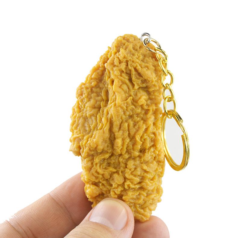 Food Model Keychain Set: Chicken Leg, French Fries, Chicken Wing
