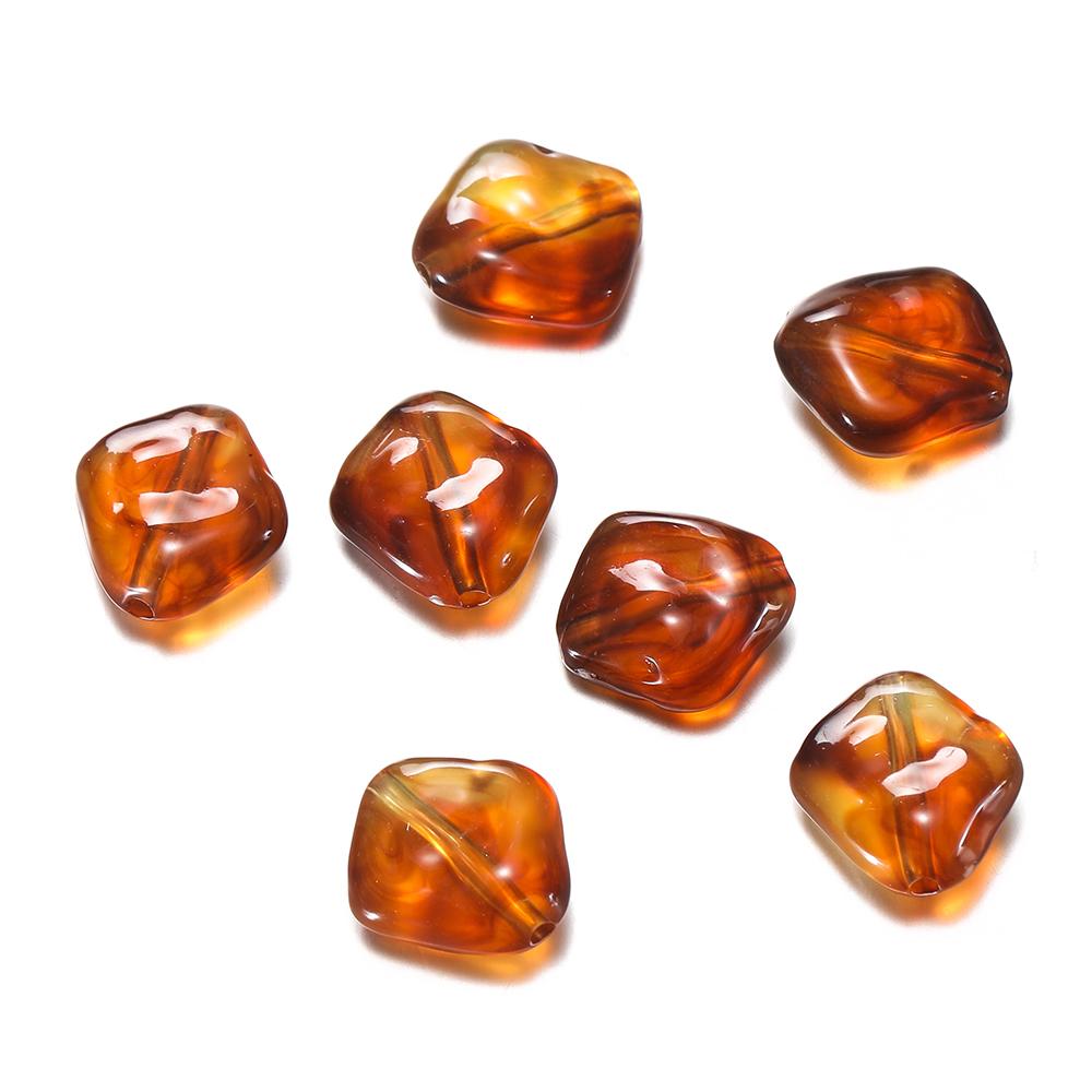 10pcs Irregular Flat Beads Acrylic Imitation Stone Loose Spacer Bead for DIY Bracelet Necklace Jewelry Making Accessories