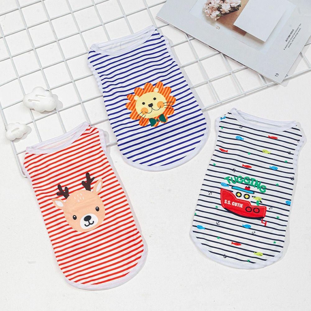 Cartoon Dog Clothes Soft Small Dogs Pullovers Cute Kitten T-shirts  for Small Medium Dog