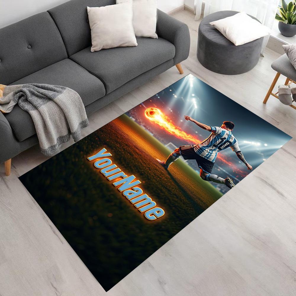 Messi Customize Your Name Area Rug Design for Balcony Bedrooms Living Rooms Decorate room Anti-slip Rug Decorate Offices Wedding Party Gift