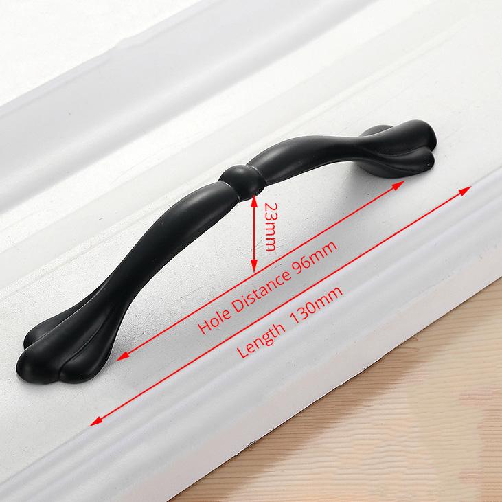 KAK 10PCS American Style Black Cabinet Handles Solid Aluminum Alloy Kitchen Cupboard Pull Drawer Knobs Furniture Handle Hardware