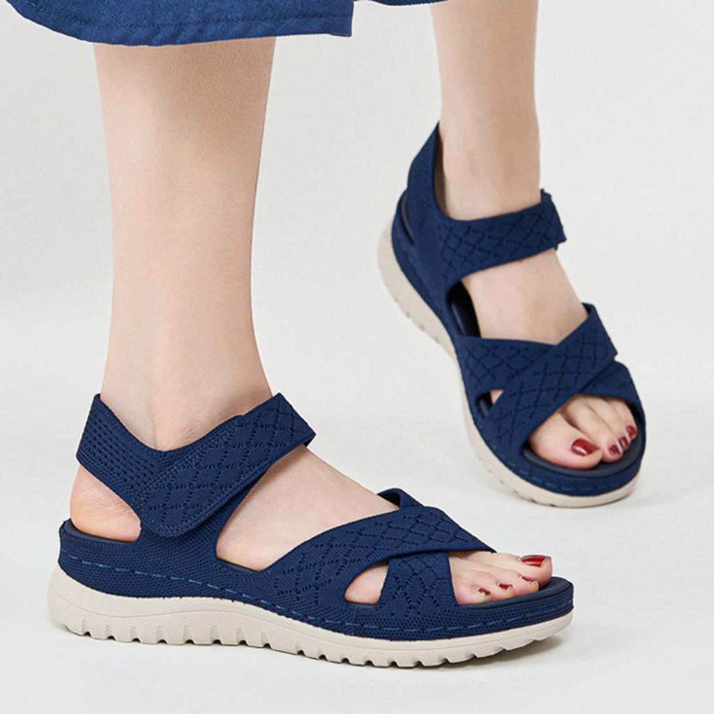 Women'S Sandals New European And American Sports And Leisure Sandal With Adhesive Strap Hollow Out Thick Bottom Womens Shoes