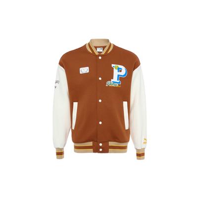 Puma Color Block Letter Pattern Casual Single Button Jacket Unisex Jacket Brown 625797-81