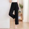 Haoyi Women's Summer Straight-Leg Casual Pants with Elastic Waist