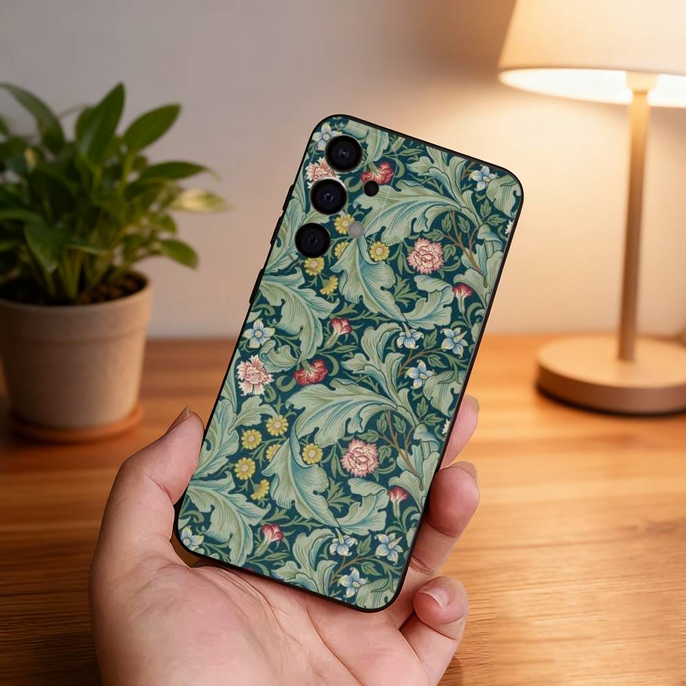 

William Morris Black Cover Phone Case For Samsung S26,S25,S24,S21,S22,S23,S30,Ultra,S20,Plus,Fe,Lite,5G Samsung S235G