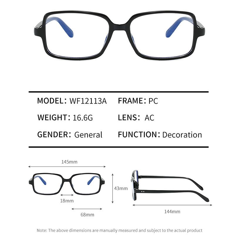 Korean square simple plastic reading glasses for men and women fashion trendy anti blue light Eyewear