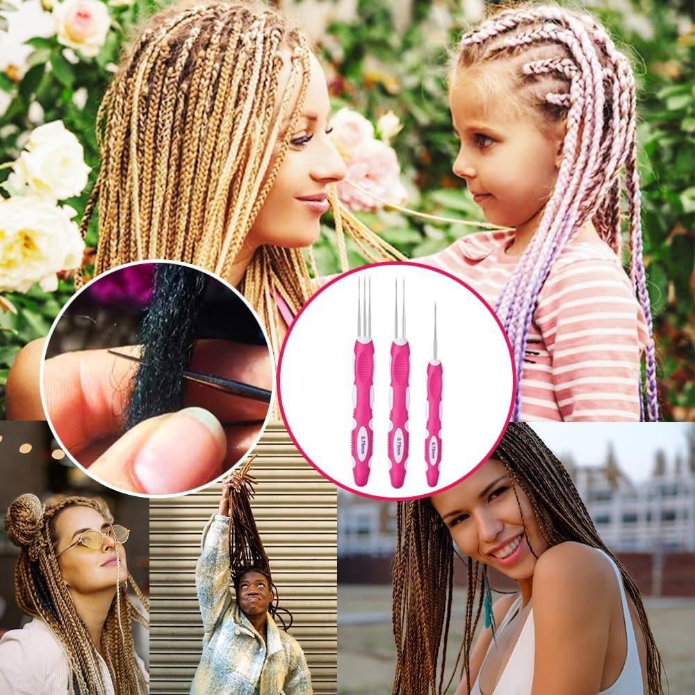 6Pcs/Set Durable Dreadlock Crochet Hook Professional Micro Hook  for Hair Braid Making
