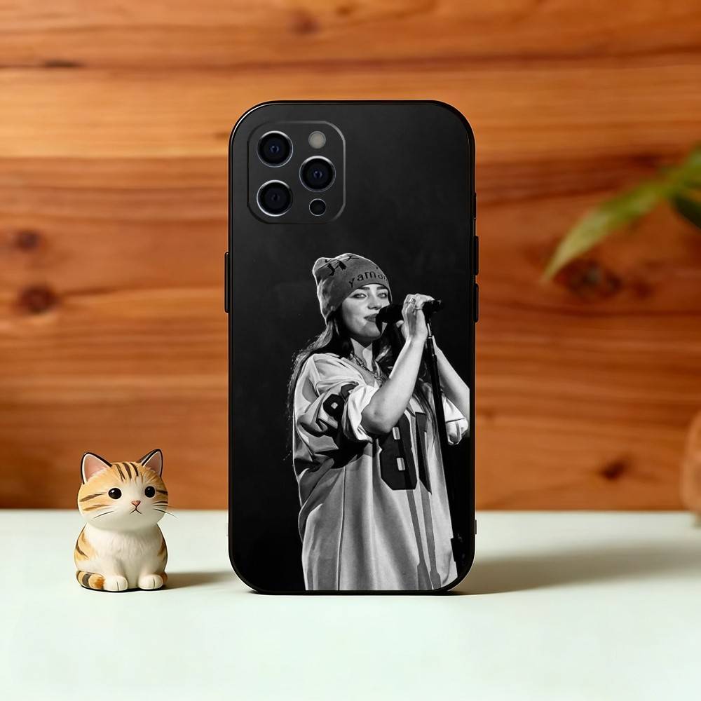 H-Happier Than Ever Phone Case For iPhone 17,16,15,14,13,12,11 Plus,Pro Max,XS,Soft Silicone Black Cover