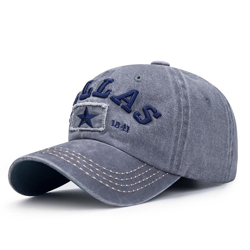 Washed 3D Letter Distressed Baseball Cap with Sun Protection for Men and Women