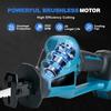 Portable Brushless Reciprocating Saw Handheld Saber Saw Multifunction Metal Wood Pipe Cutting Tool