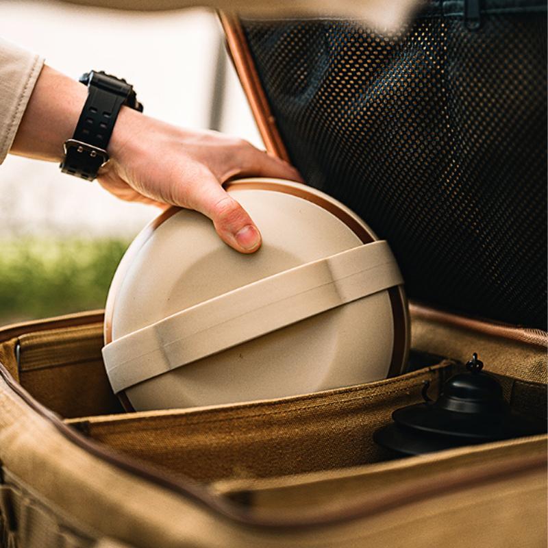 Neuer zusammenklappbarer Camping-Picknick-Geschirrkorb mit Deckel, faltbarer Aufbewahrungskorb