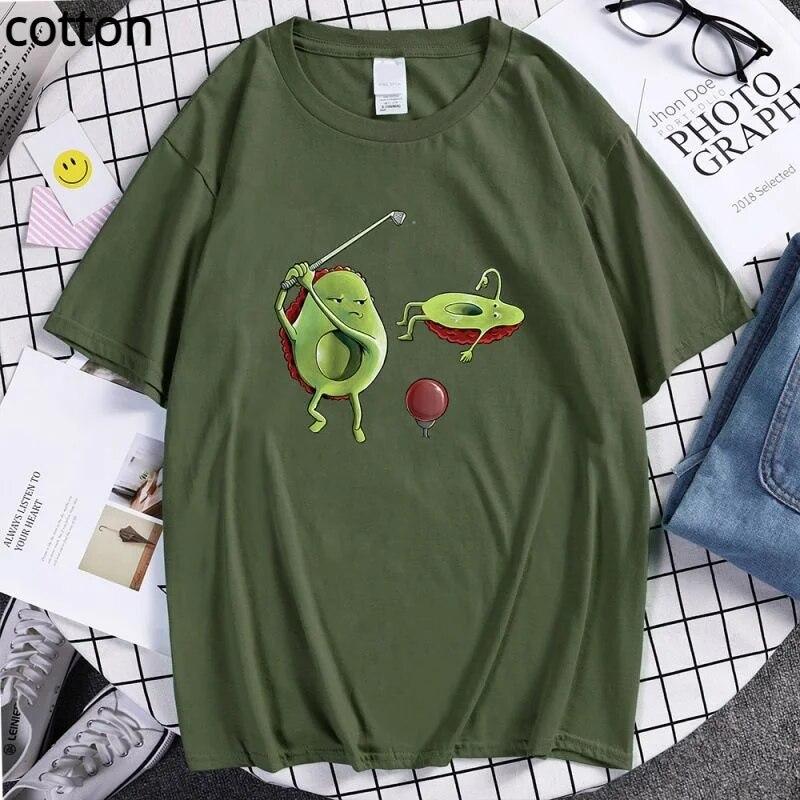 Funny Avocado Fashion T-Shirts Unisex Harajuku Breathable Casua