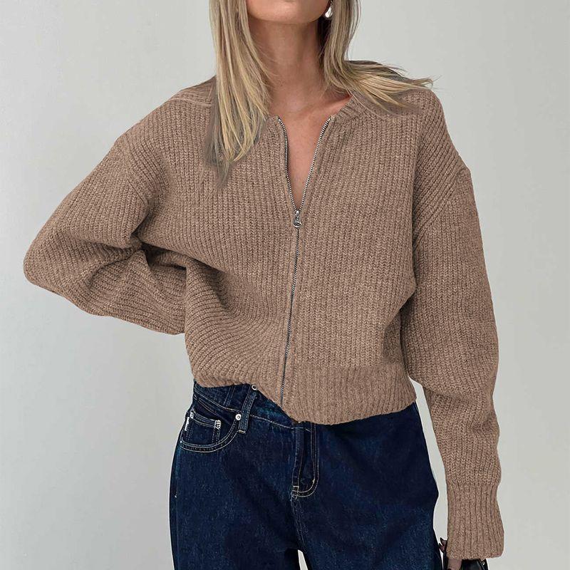 European and American Foreign Trade Women clothes Autumn and Winter Amazon Independent Station Casual Simplicity Long sleeve Inner wear Sweater Knit