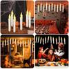 Pack of 12/24pcs LED Floating Taper Candles with Remote Flameless Flickering Hanging Candle Light for Home Christmas Party Decor