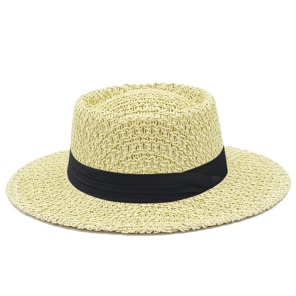 High Quality Hong Kong Style Elegant Concave and Convex Top Casual Straw Hat Fashionable Hollow Straw Jazz Hat High-end Sun Hat
