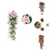 Luxurious 90cm Fake Silk Rose Vine Featuring Realistic Leaves Perfect For Festive Decor