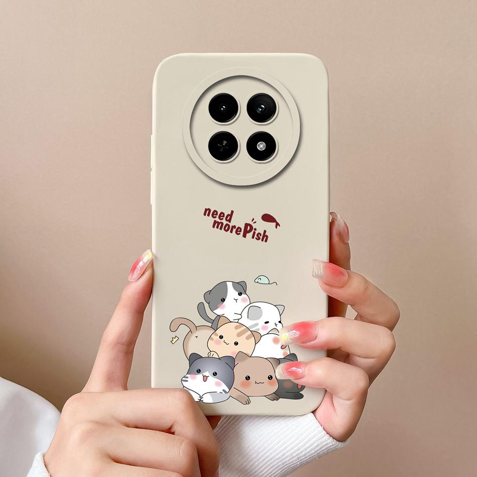 For OPPO Realme 12X 5G Phone Cases Cartoon Liquid Silicone Full Coverage Anti Drop Shell For Realme12 X Back Covers Bumper Funda