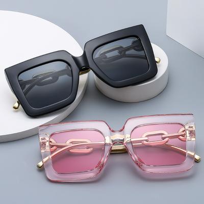 New Women'S Square Chain Sunglasses Fashion Women Street Photo Sun Glasses Vintage Simple Men'S Eyewear Uv400