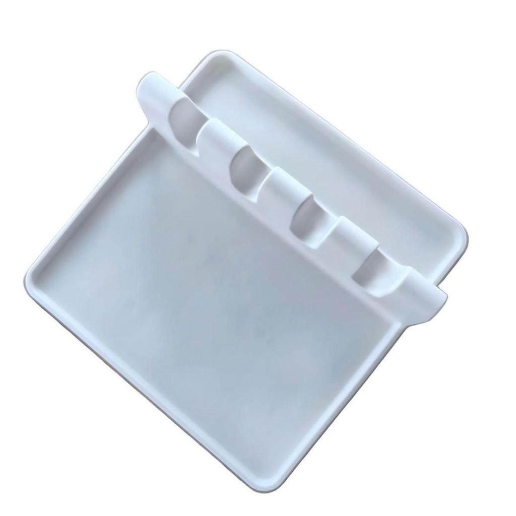 In Stock: Food-Grade Silicone 4-Grid Kitchen Storage Rack & High-Temp Resistant Spoon Rest Mat