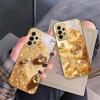 Brilliant Gold Diamonds For Samsung A 01 52S A04 A05S A10 A12 A13 22 23 24 36 42 M02 Note 10 20Ultra 8 9 Golden Glass Phone Case