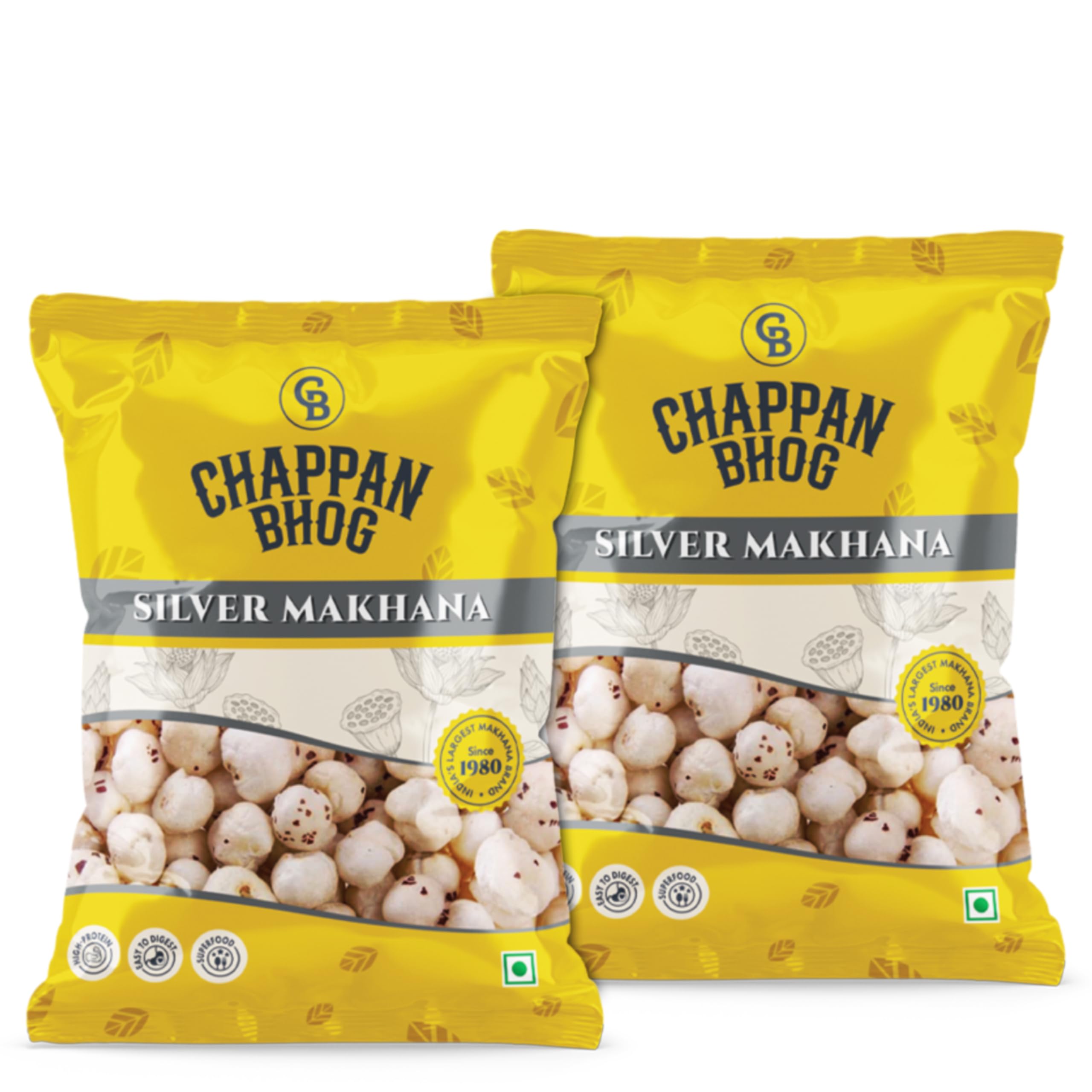 Chappan Bhog Silver Foxnuts Makhana 500 grams, 4+ Suta Large Phool Makhana, Handpicked | India’s No.1 Makhana Brand | High Protein, Gluten