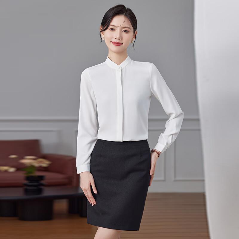 Women's Stand Collar Long Sleeve Professional Blouse