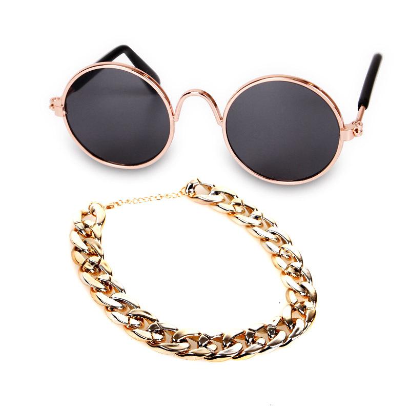 

Pet fashion jewelry set, sunglasses dog necklace, cat supplies combination set