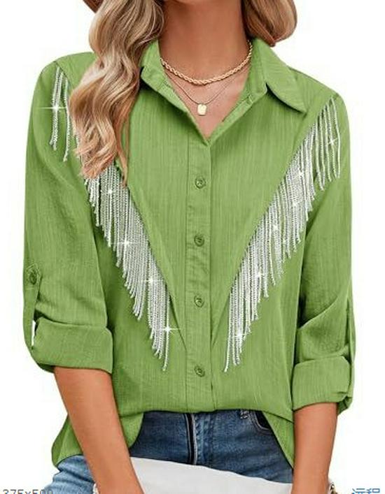 Summer Women's Unique Vertical Stripe Print Long Sleeve Shirt