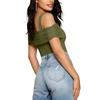Womens Spring Tops Off Shoulder Ruched Design Summer Shirts for Women Casual Short Sleeve Tshirts Shirts for Women