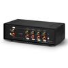 VU2 Digital Analog Dual VU Meter Audio Splitter Switcher Box with 4 Channels and Gain Adjustment