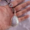 Exquisite Old Chinese Tibet Silver Handcarved Bergamot Pendant Waist Card