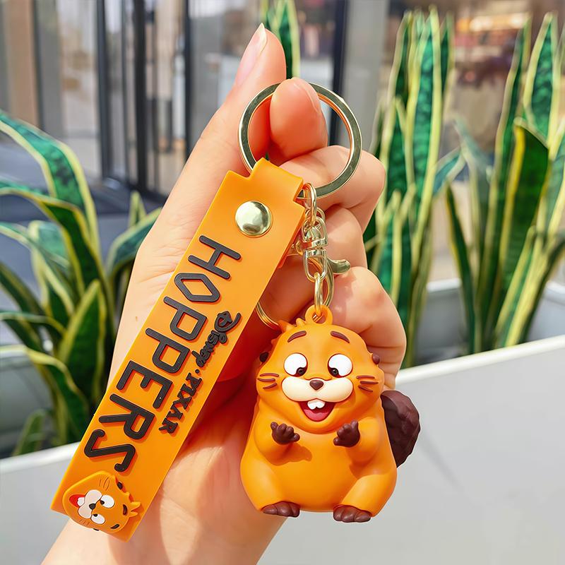 Hoppers Anime Mabel Keychain Cartoon Hoppers Pvc Figure Keychain Backpack Bag Car Keyring Pendant Prop Gift For Kids Adults Children's Birthday Gift