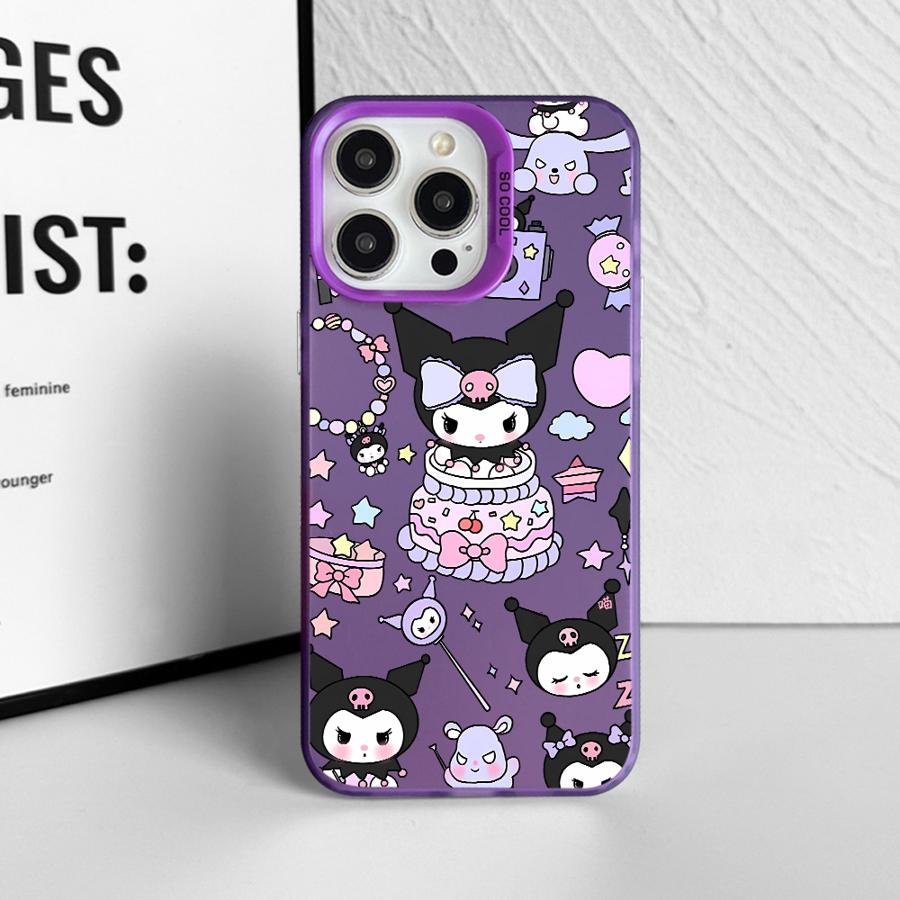

Kuromi Cake Pattern Case for iPhone 12 16e 16 11 14 Pro MAX 13 15 Plus 13Pro 16Pro Cover iPhone 12
